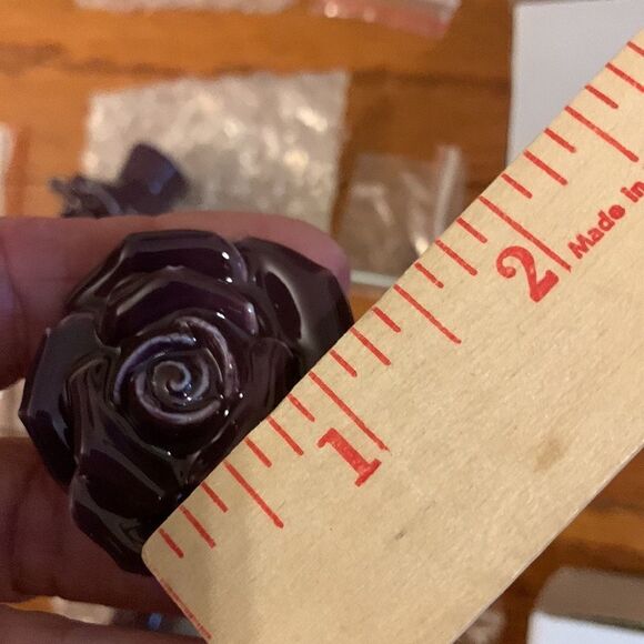 Purple rose elegant ceramic drawer knobs for drawers or refurbished pieces - Picture 7 of 8